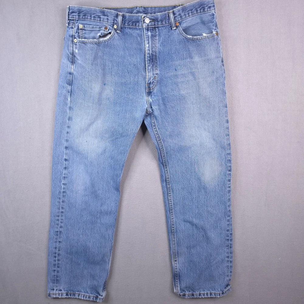 Levi's 505 Regular Fit Jeans Blue Denim 40x30 Straight Leg Workwear Casual